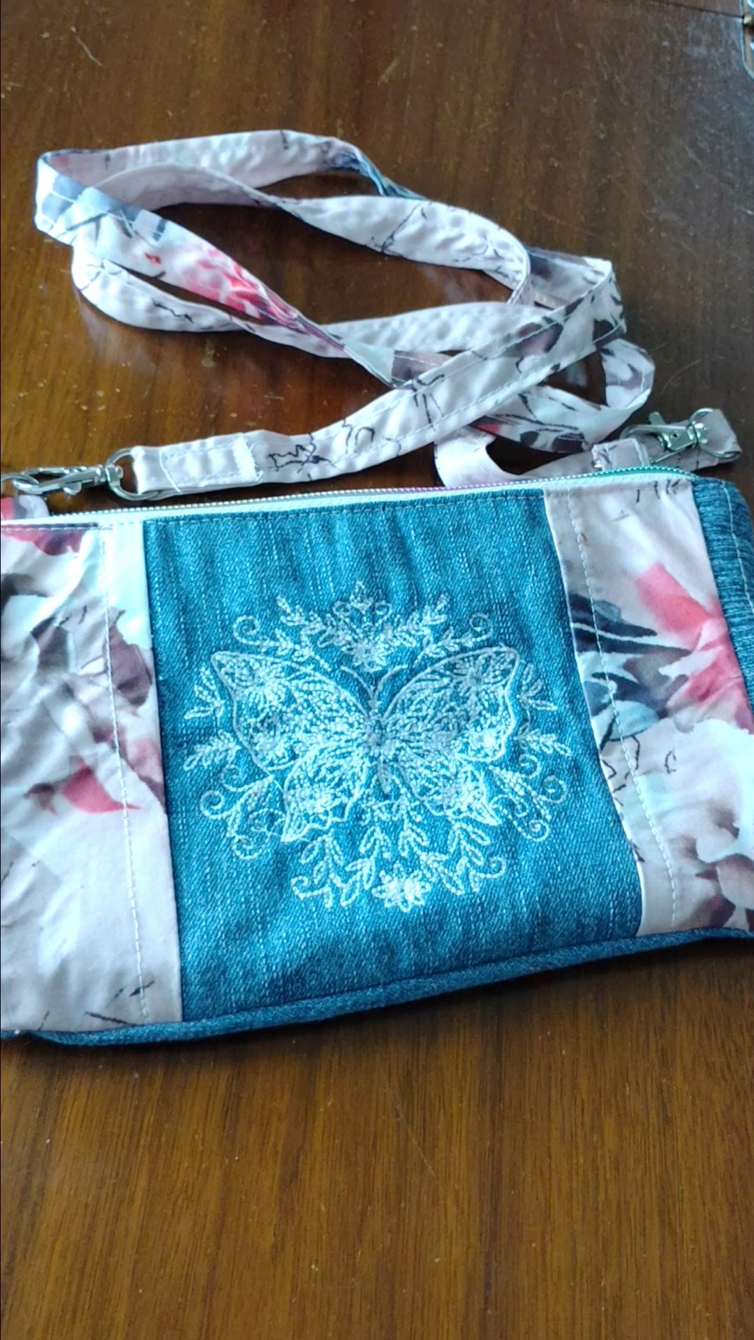 Embroidered Butterfly bumbag fanny or crossbody bag