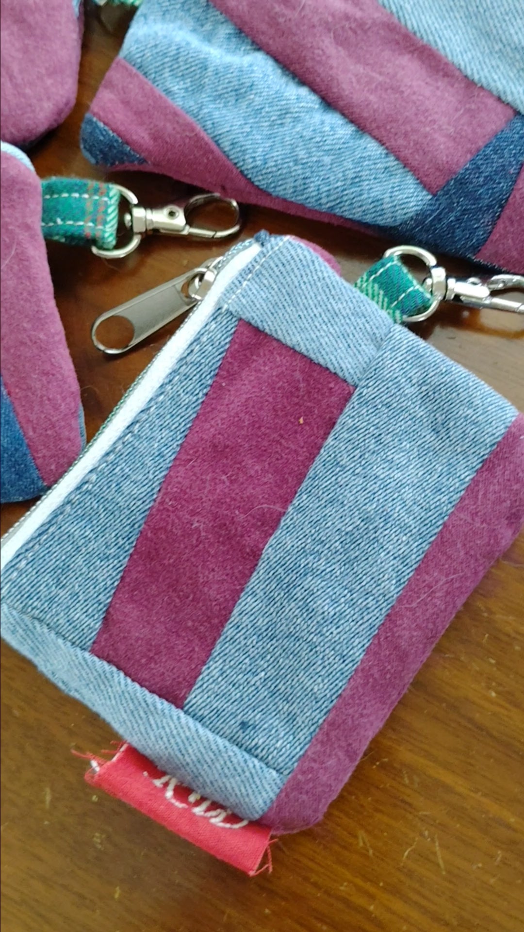 Denim coin purse key chain