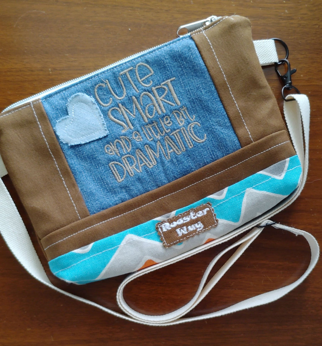 Embroidered  Cute and dramatic bumbag fanny or crossbody bag