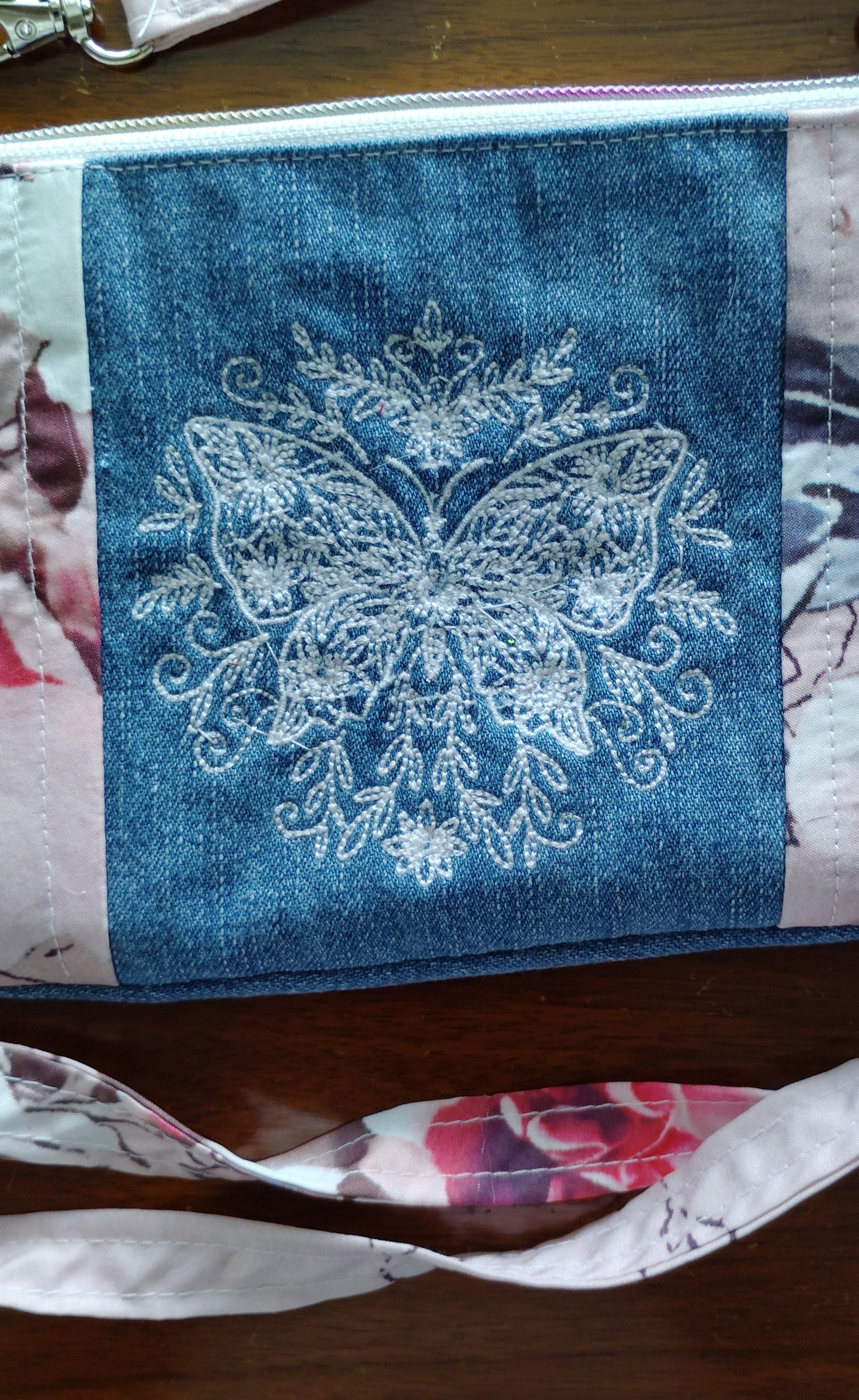 Embroidered Butterfly bumbag fanny or crossbody bag