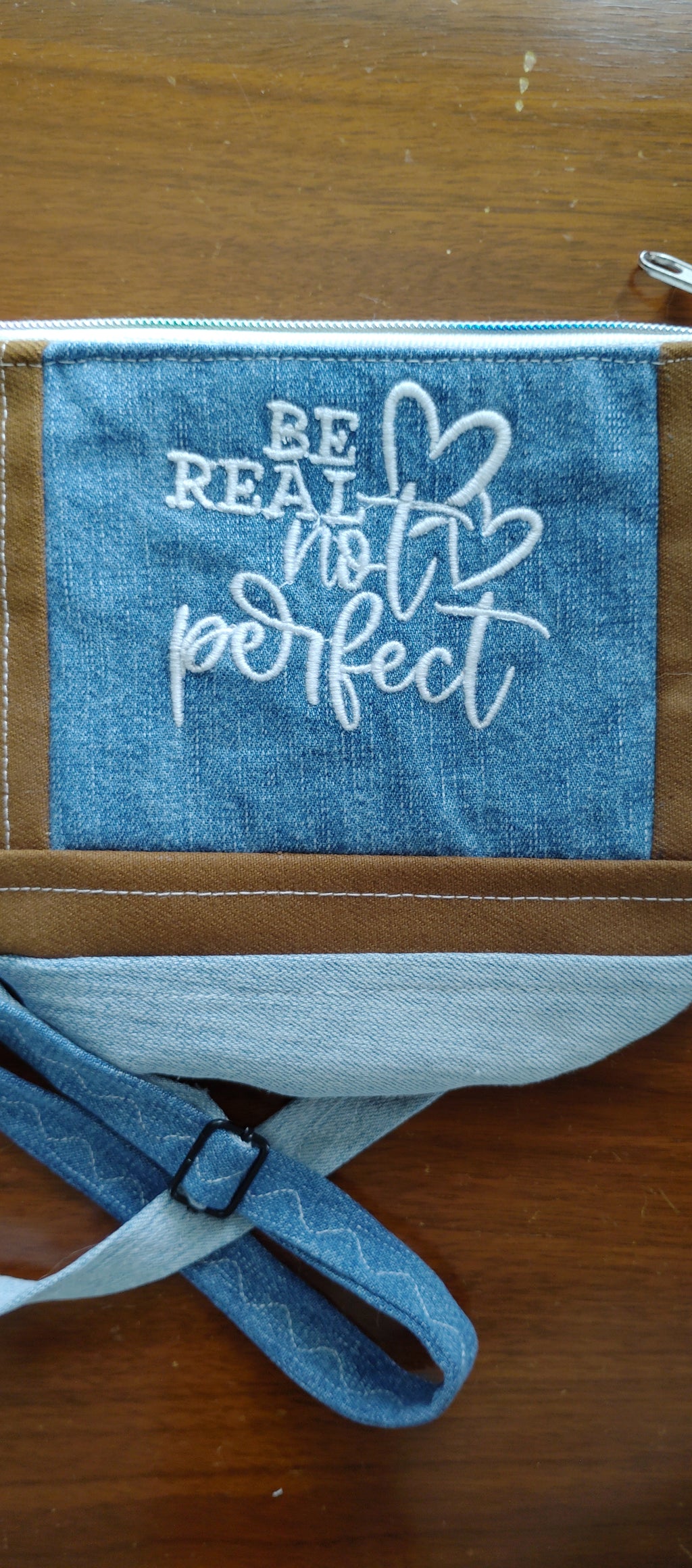 Embroidered Be Real bumbag fanny or crossbody bag