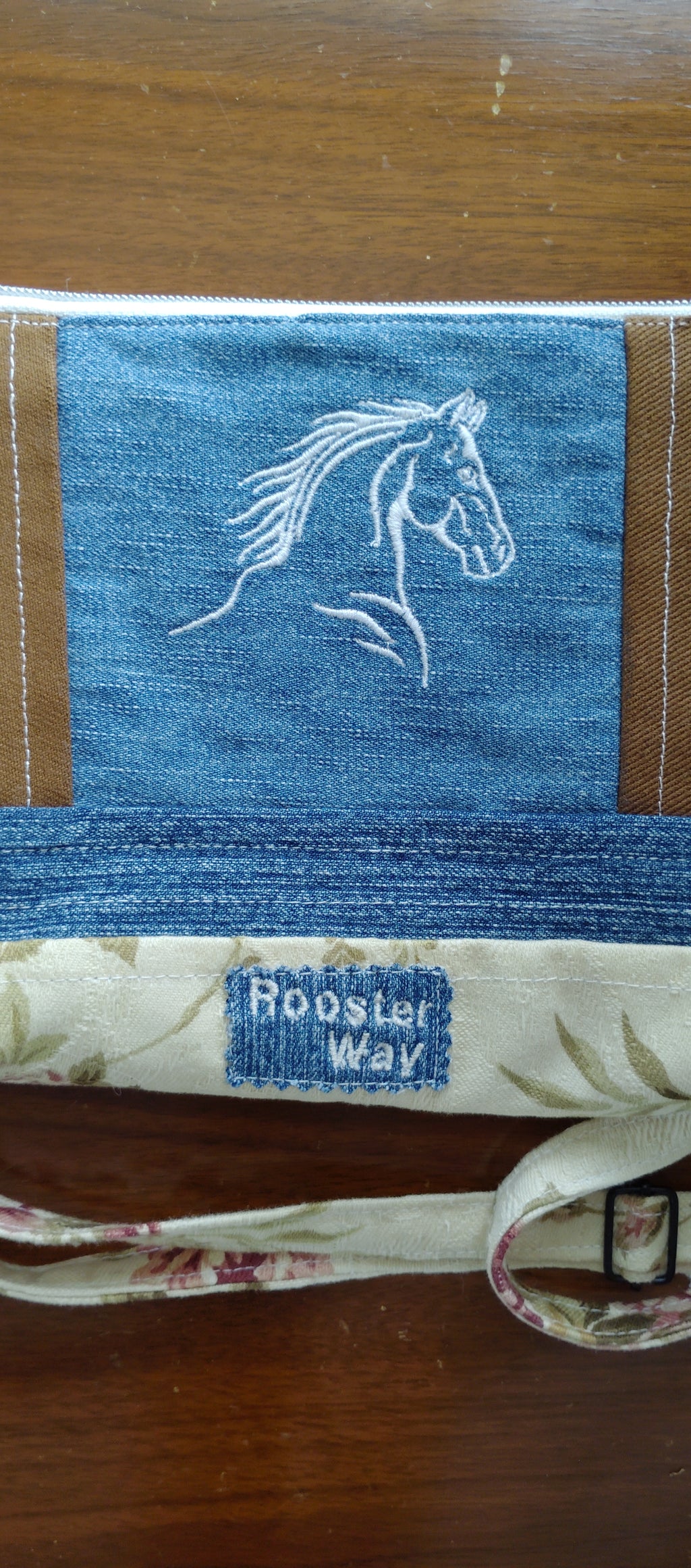 Embroidered horse bumbag fanny or crossbody bag