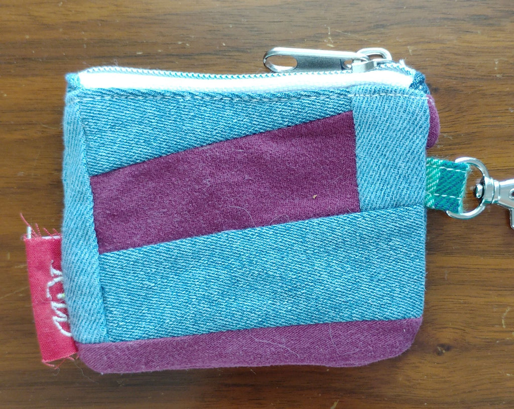 Denim coin purse key chain