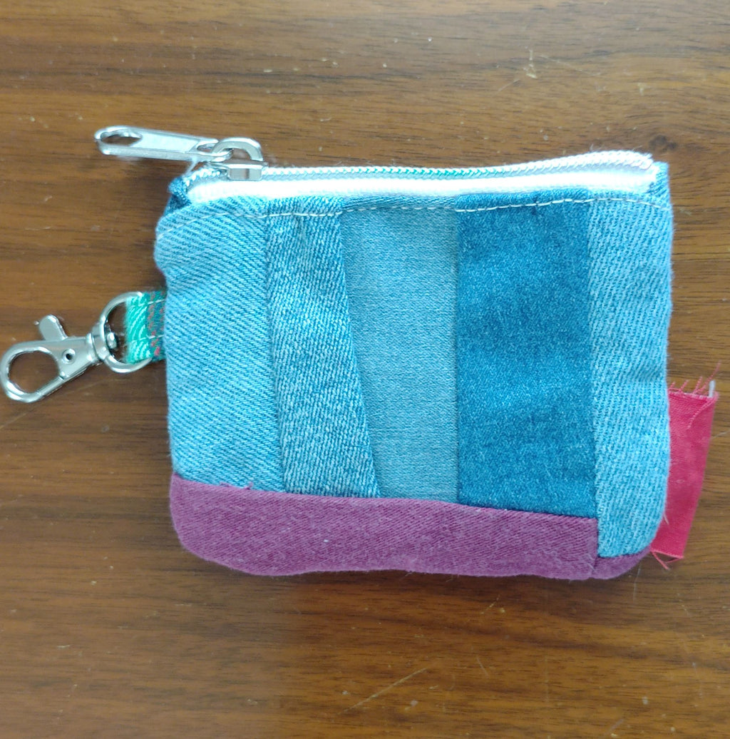 Denim coin purse key chain