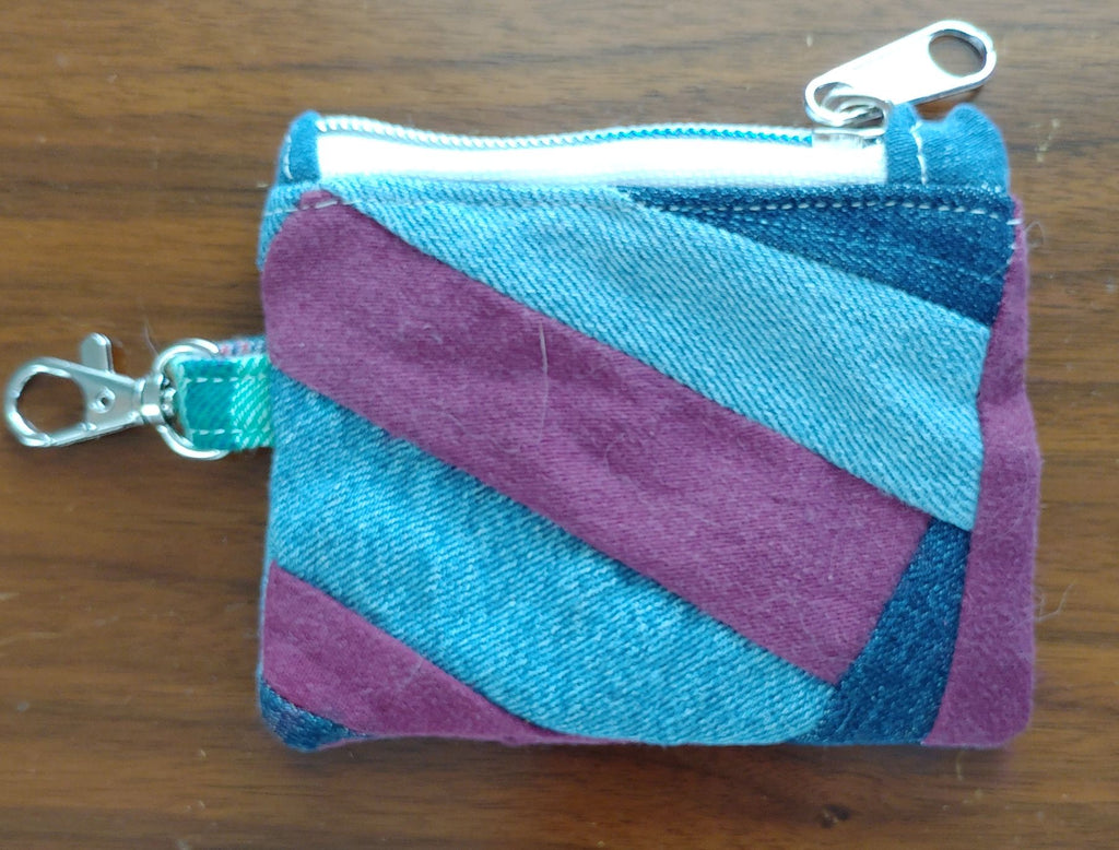 Denim coin purse key chain